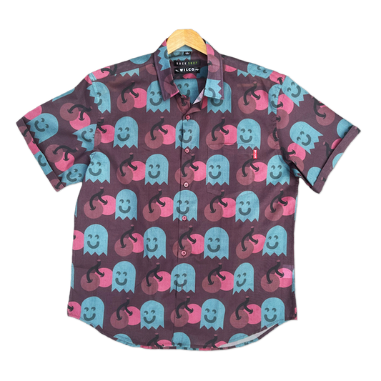 Wilco Cherry Ghost LIGHTWEIGHT Button Up Short Sleeve Shirt